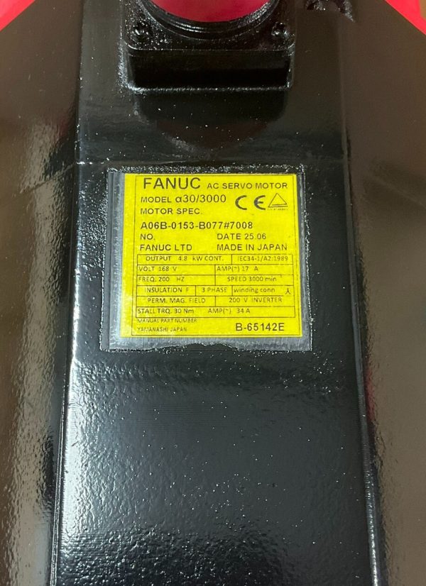Fanuc A06B-0153-B077#7008  AC Servo Motor A30/3000 I64 Pulse *ONE YEAR WARRANTY* - Image 3