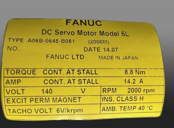 Fanuc A06B-0645-B081 DC Servo Motor *1 YEAR WARRANTY* - Image 3