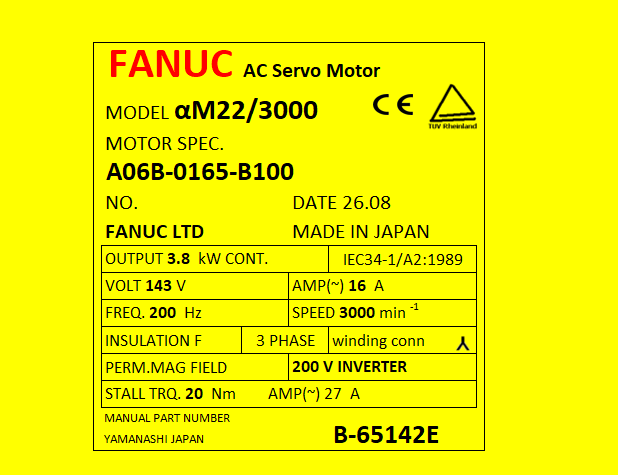Fanuc A06B-0165-B100 *1 YEAR WARRANTY* - Image 3