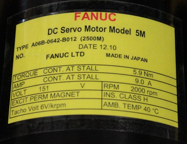 A06B-0642-B012 Fanuc DC Servo Motor 5M *1 YEAR WARRANTY* - Image 4
