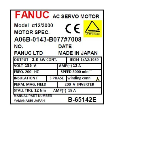 Fanuc A06B-0143-B077#7008 AC MOTOR A12/3000 I64 PULSE *1 YEAR WARRANTY* - Image 3