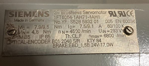 Siemens 1FT6064-1AH71-4AH1 - Image 2