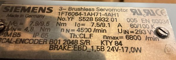 Siemens 1FT6064-1AH71-4AH1 - Image 3